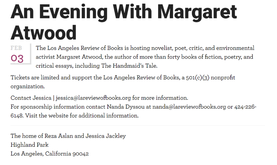 Margaret Atwood Coriolis Book Marketing Services LARB 