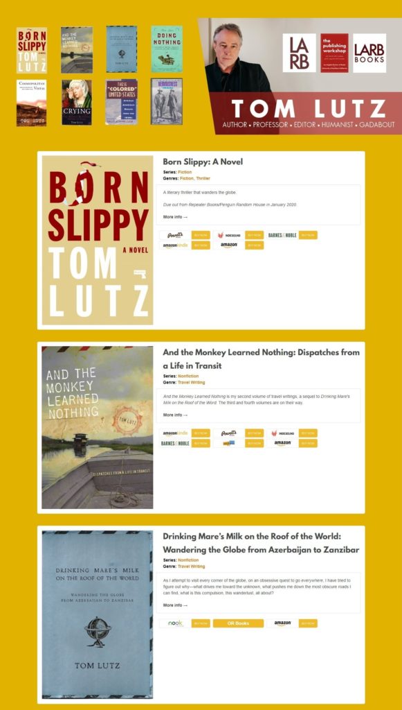 Link to Tom's Book pages, Tom Lutz's Book Marketing, Book Publicity