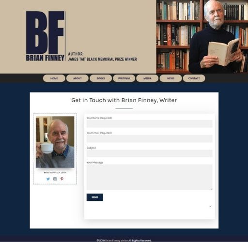 Link to Brian Finney's Contact Page, Book Publicity