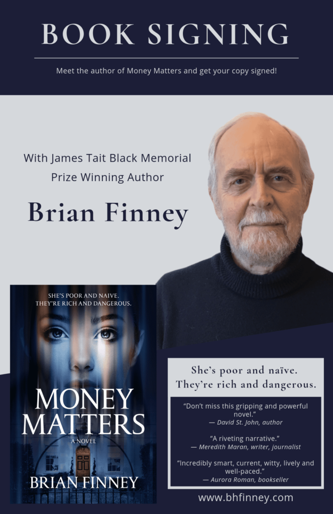 Money Matters book signing poster
